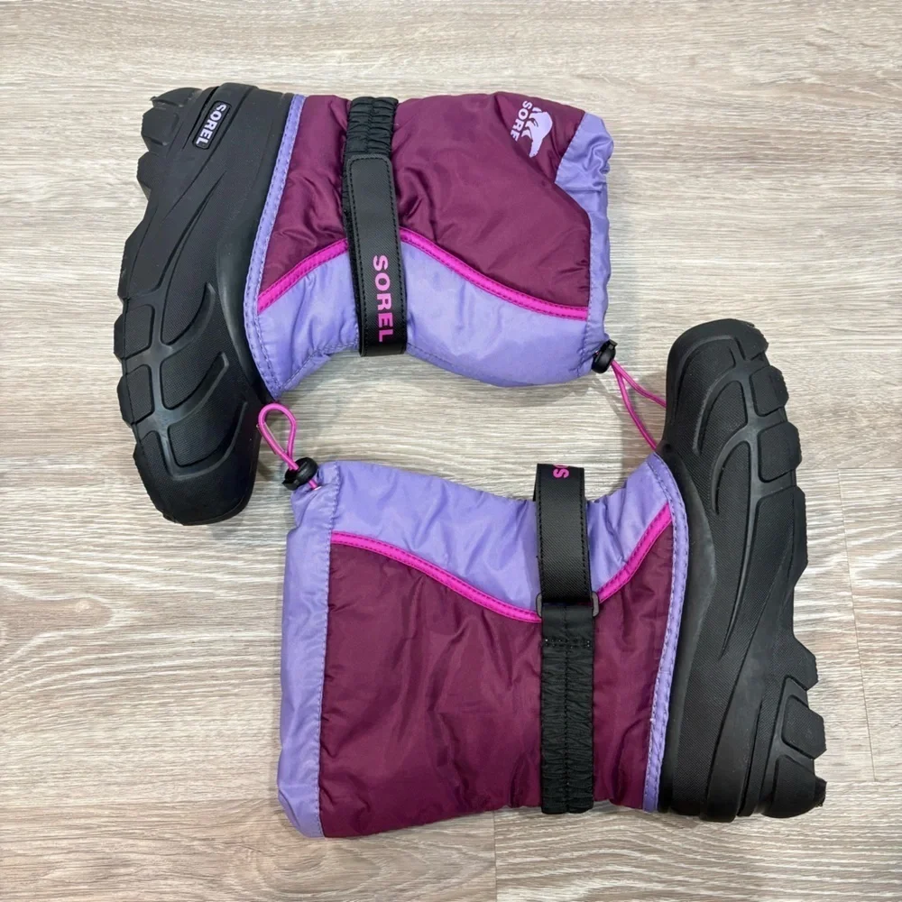 Sorel FLURRY Youth Boot Purple Winter Waterproof Snow Boots sz 5 US 37 EU - Picture 2 of 9
